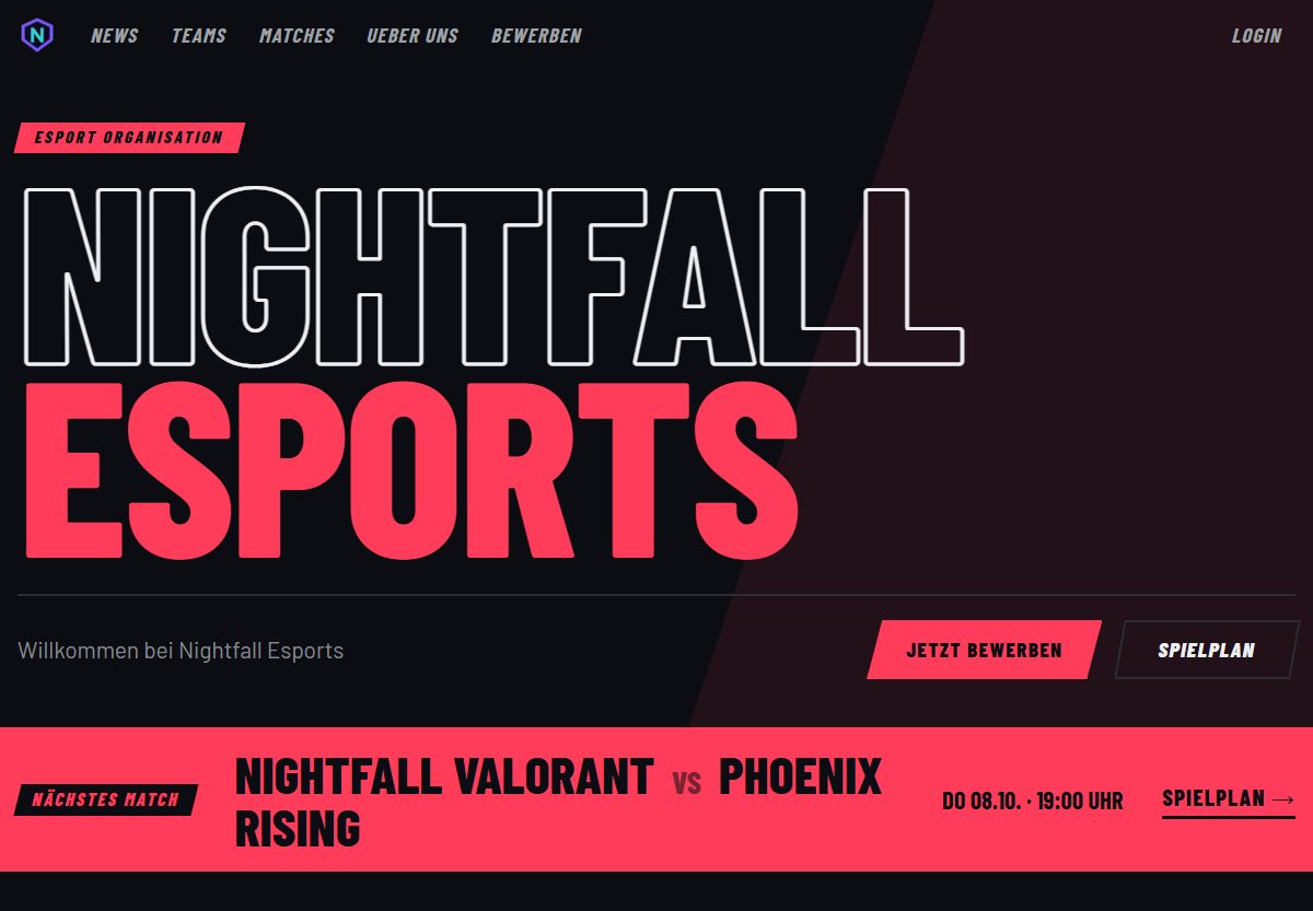 Home page in the Arena design with sample data