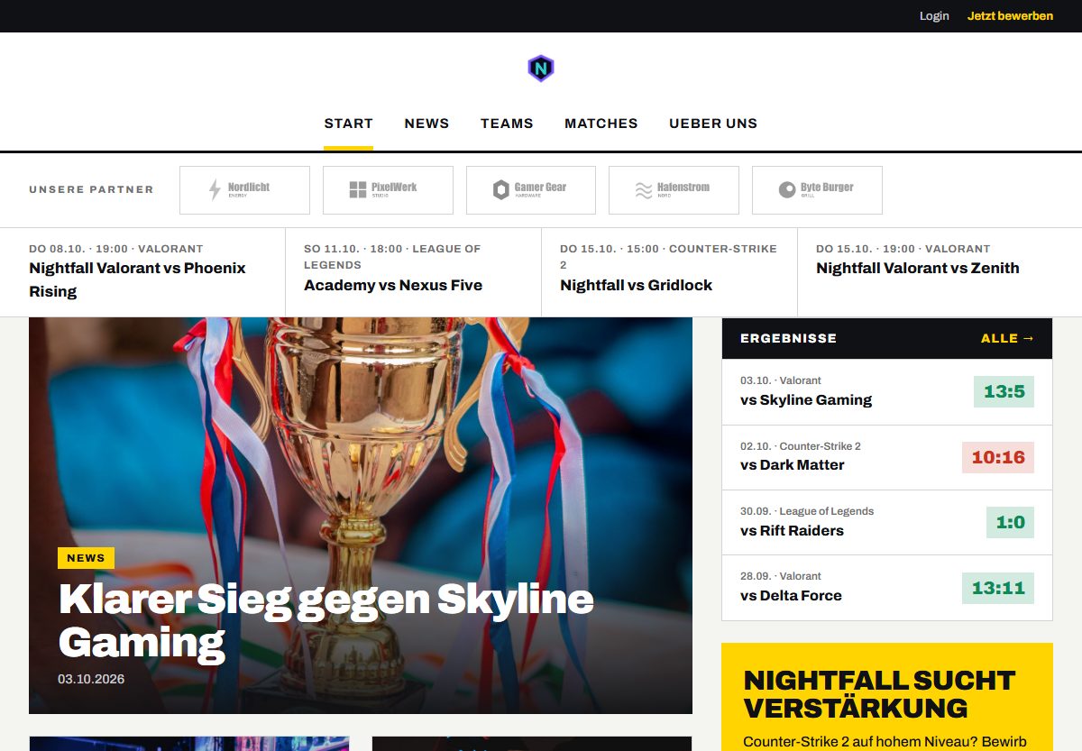 Home page in the Magazine design with sample data