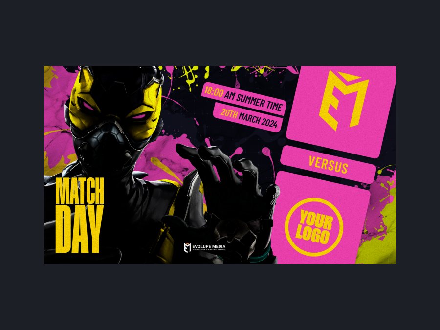 Matchday-Banner – Neon Pink/Gelb