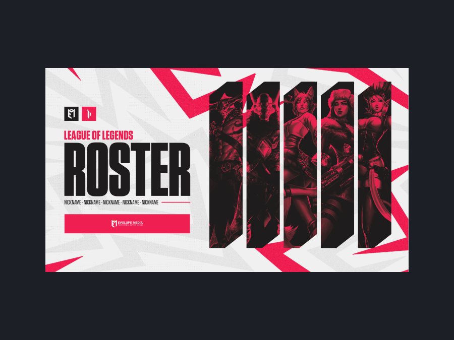 Roster-Banner – Rot/Weiß - League of Legends